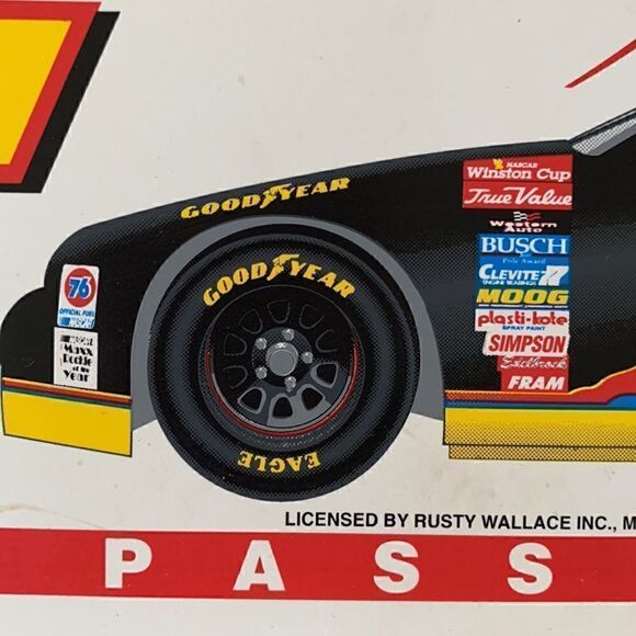 ‎Vintage NASCAR Rusty Wallace garage pass sign license plate - Picture 8 of 8